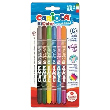 Viltpliiatsid carioca bicolor, 6 tk=12 värvi