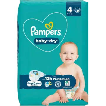 Pampers Baby Dry teipmähkmed S4, 9-14 kg, 45 tk
