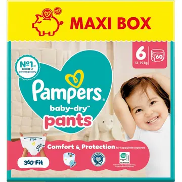 Pampers BabyDry püksmähkmed S6, 13-19 kg, 60 tk