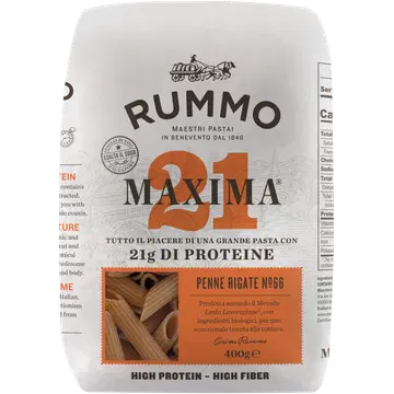 Rummo Maxima penne rigate nr 66, ökoloogiline, 400 g