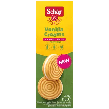Schär vanilla creams gluteenivaba küpsis koore ja magusainega 115 g