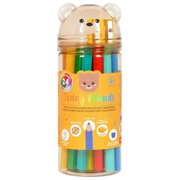 Legami värvipliiats 24 tk teddy bear teritajaga