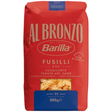 Barilla Al Bronzo durumnisust pasta fusilli, 500 g
