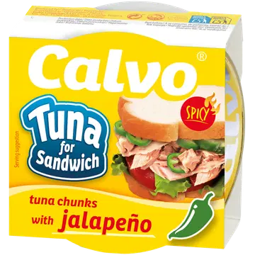 Calvo tuna for sandwich tuunikala tükid jalopenoga õlis 142g