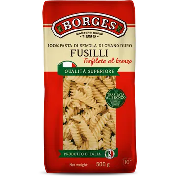 Borges pasta fusilli durumnisujahust borges 500g