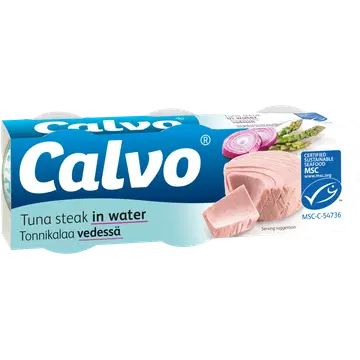 Calvo tuunifilee vees 3x80/56g