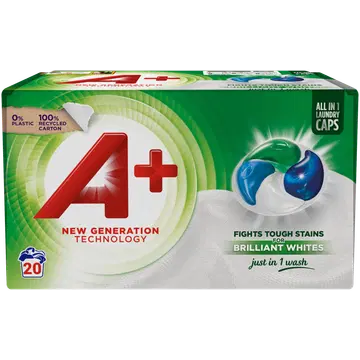 Pesukapslid A+ Active4 White 20tk