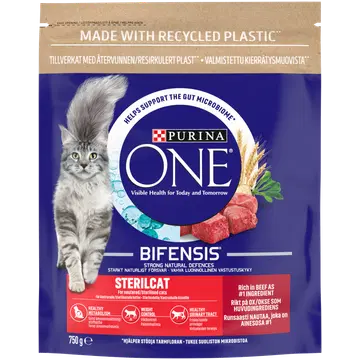 Purina One Sterilcat kuiv kassitoit veiseliha ja nisuga 750g
