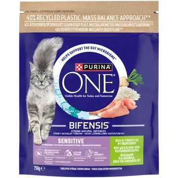 Purina One Sensitive kalkuniga kuivtoit kassidele 750 g