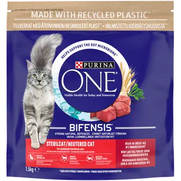 Purina One Sterilcat kuiv kassitoit veiseliha ja nisuga 1,5kg