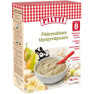 Piltti täisterapuder pirniga 8 k, 410 g