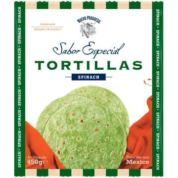 Nuevo Progreso suured spinatitortillad 6 tk 450g