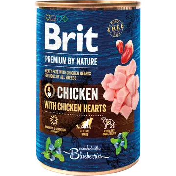 Brit Premium konserv koertele kanasüdametega 400g