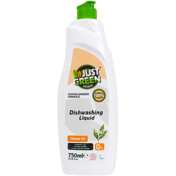 Just Green Organic nõudepesuvahend apelsiniõliga 750ml