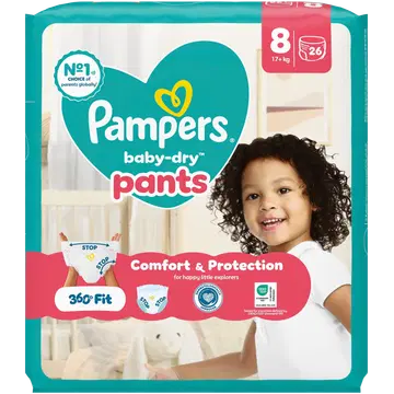 Pampers Baby Dry püksmähkmed S8, 19+kg, 26 tk