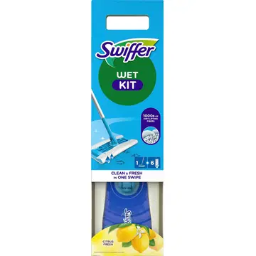 Swiffer mopi alustuskomplekt +6 märga lappi Citrus Fresh