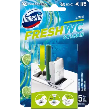 Domestos Lime WC-loputuskasti värskenduspulgad 5x 9,5 g