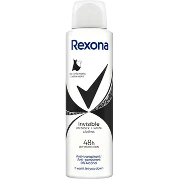 Rexona spreideodorant Invisible Black&White 150ml