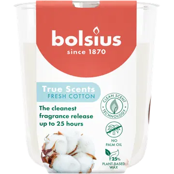 Bolsius lõhnaküünal värske puuvill 80/73
