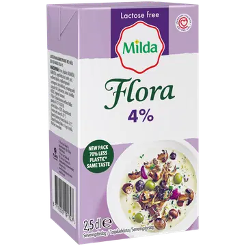 Flora lahja ja paks kaste toiduvalmistamiseks 4%, 250 ml
