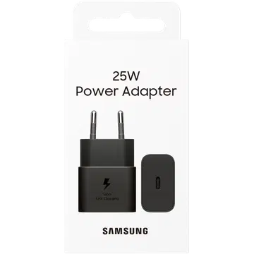 Samsung 25 W USB‑C GaN laadija, must (kaablita)
