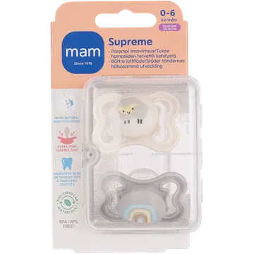 MAM Supreme silikoonlutt 0-6 k, 2tk