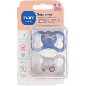 MAM Supreme silikoonlutt 6-16k, 2 tk