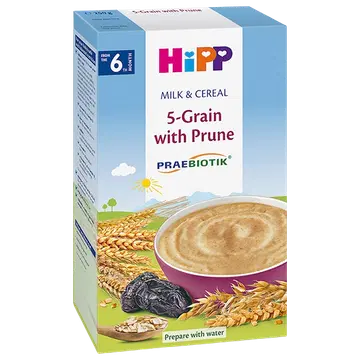 HIPP 5-vilja piimapuder ploomi ja probiootikumidega 250 g, alates 6-elukuust
