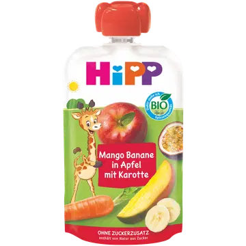 HiPP Hippis porgandipüree mango ja banaaniga BIO 6k