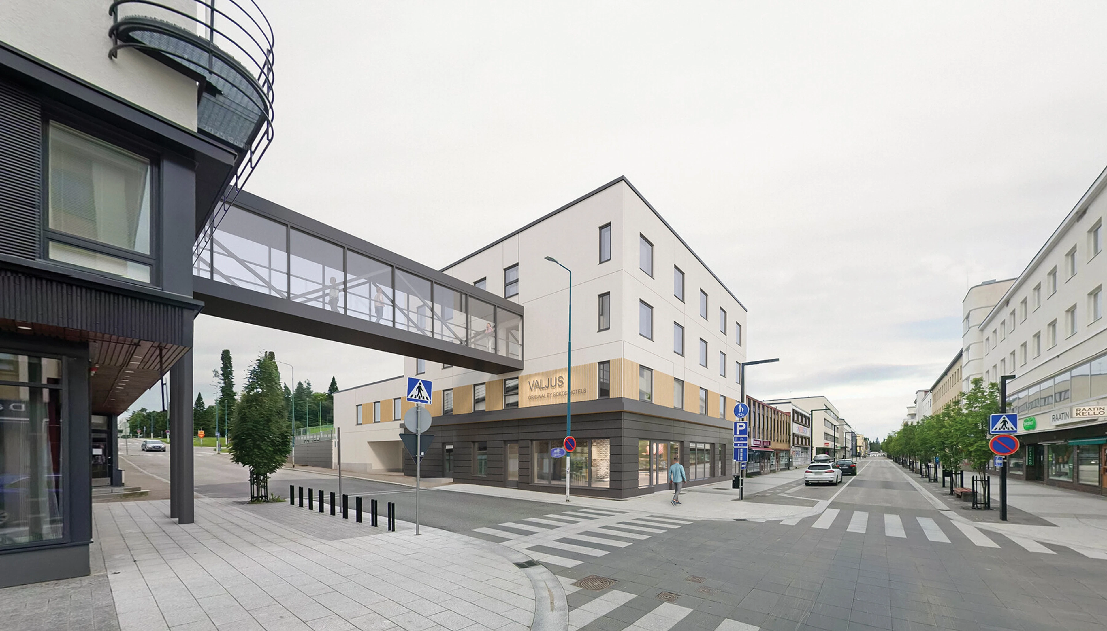 Original Sokos Hotel Valjus, Kajaani. Hotellin laajennusosan havainnnekuva.