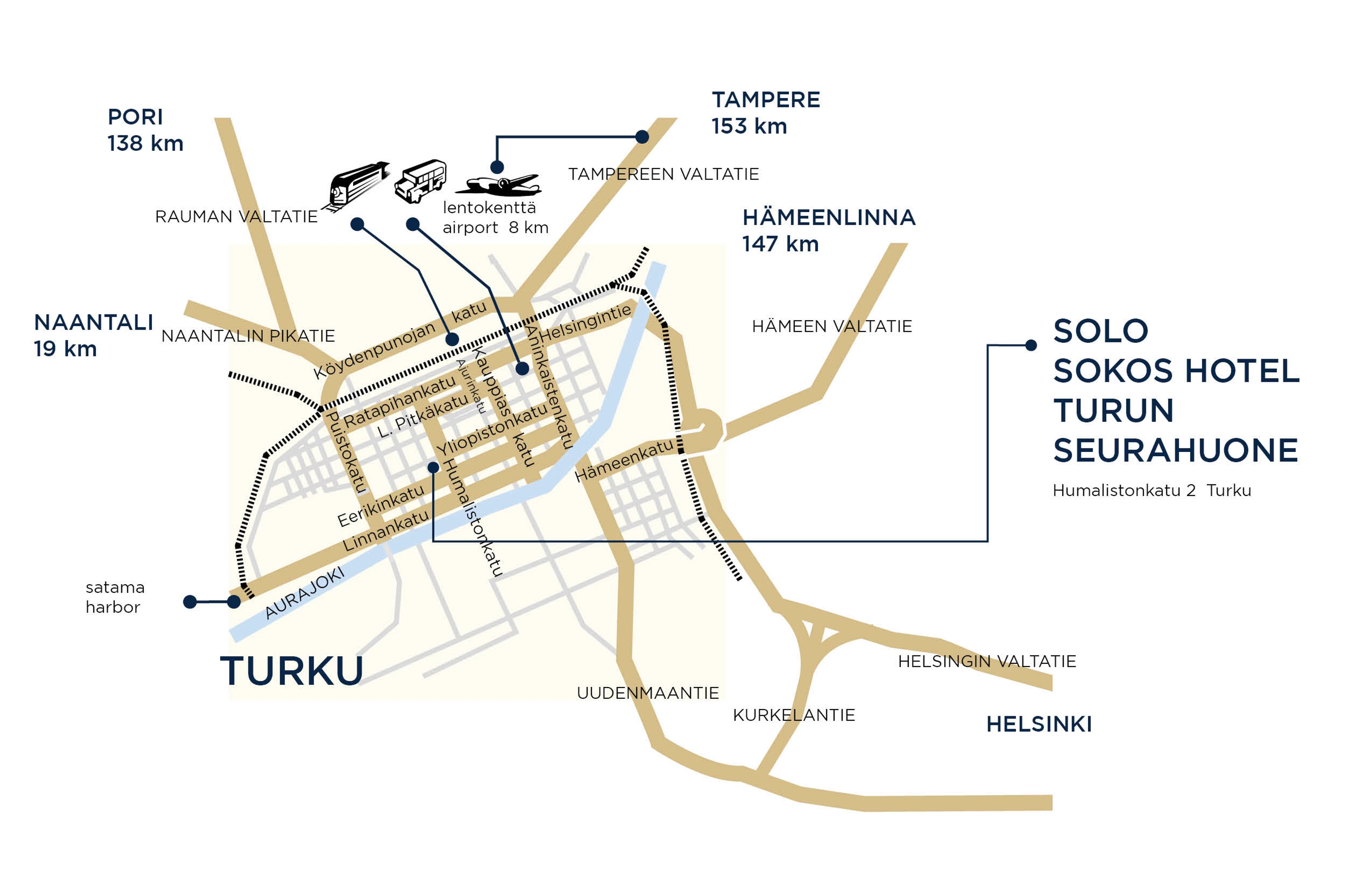 Map of Turku in the picture