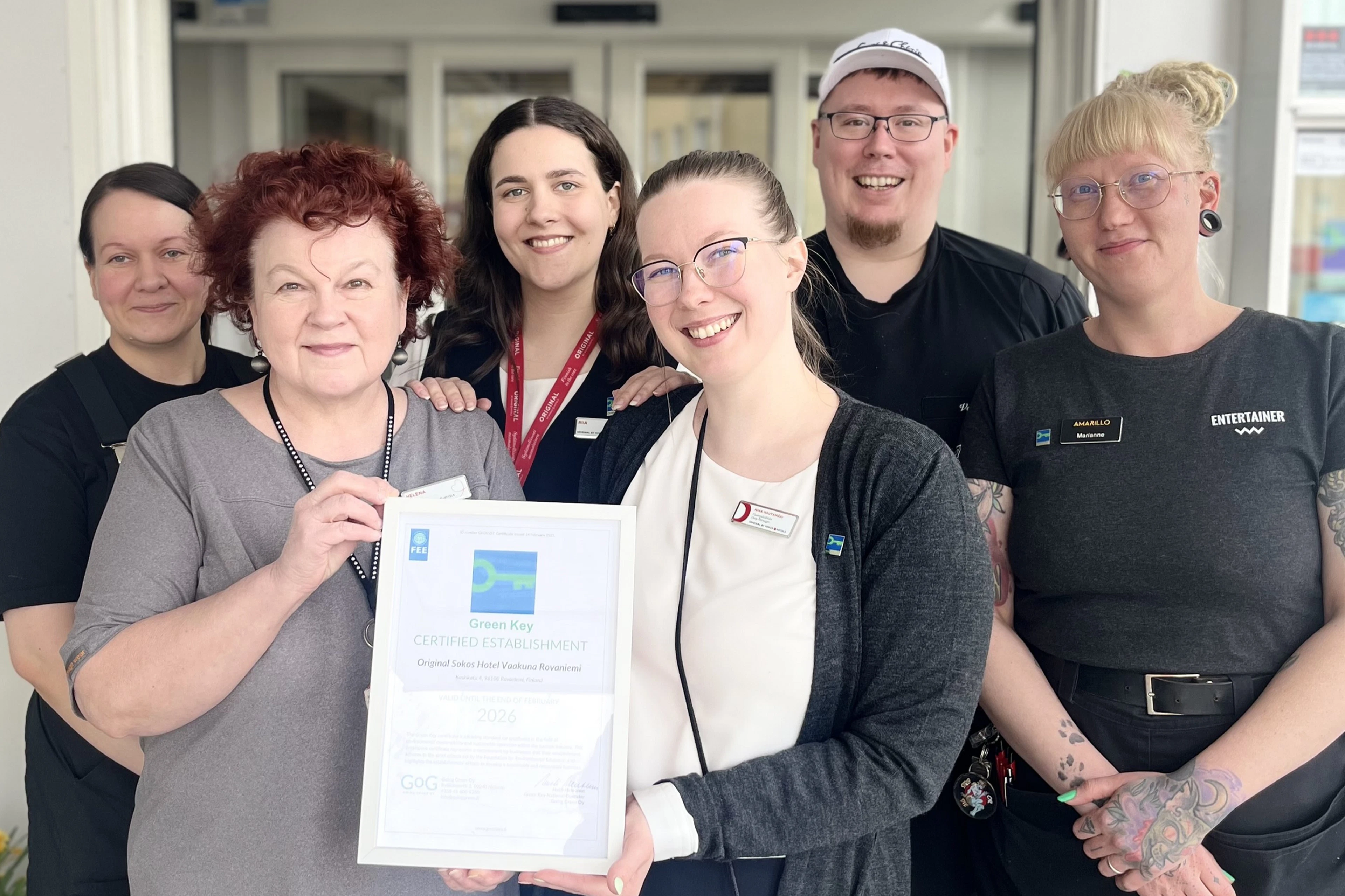 Rovaniemen Original Sokos Hotel Vaakunan vastuullisuustiimin jäsenet