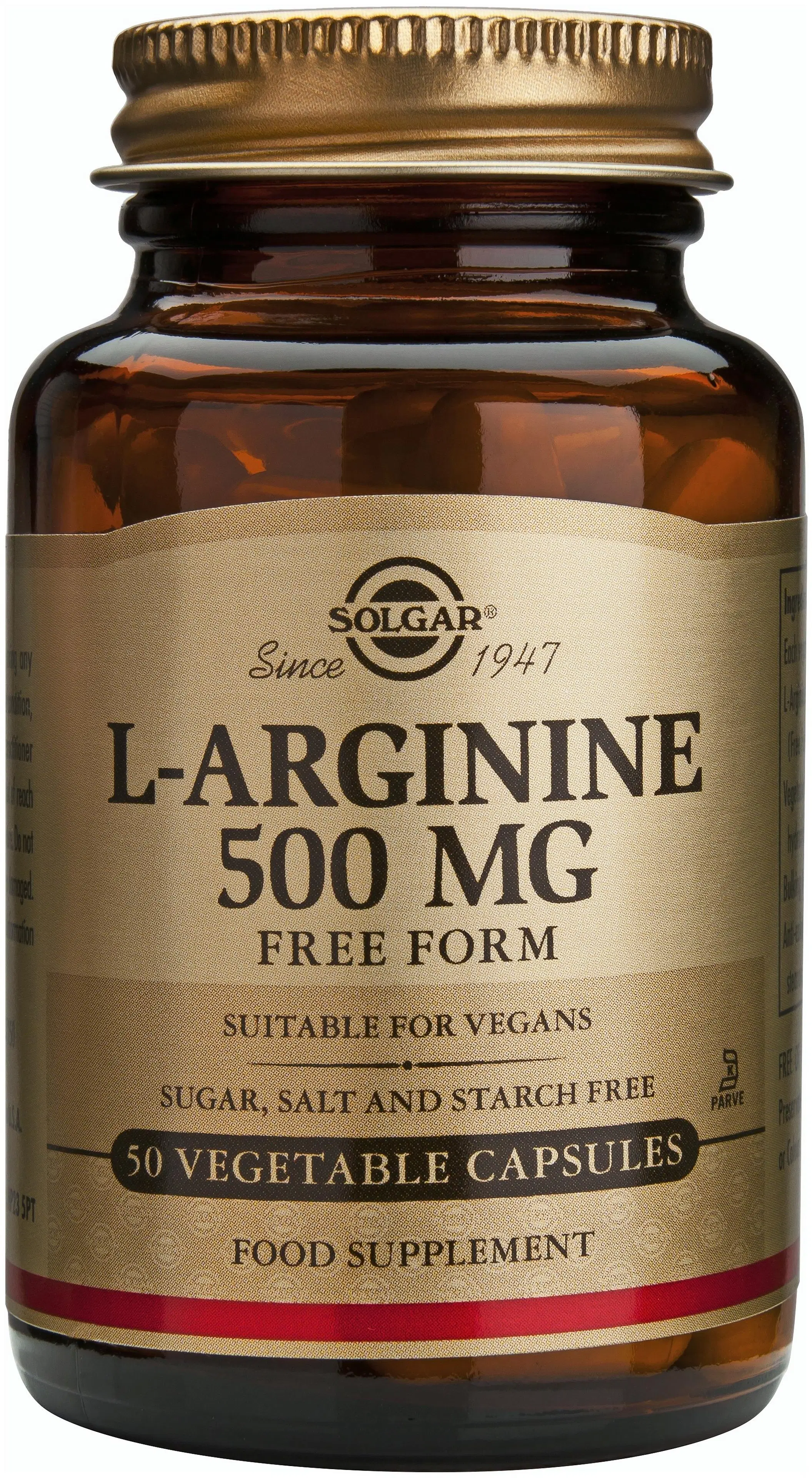 Solgar L-Arginiini 500 mg ravintolisä 50 kaps.