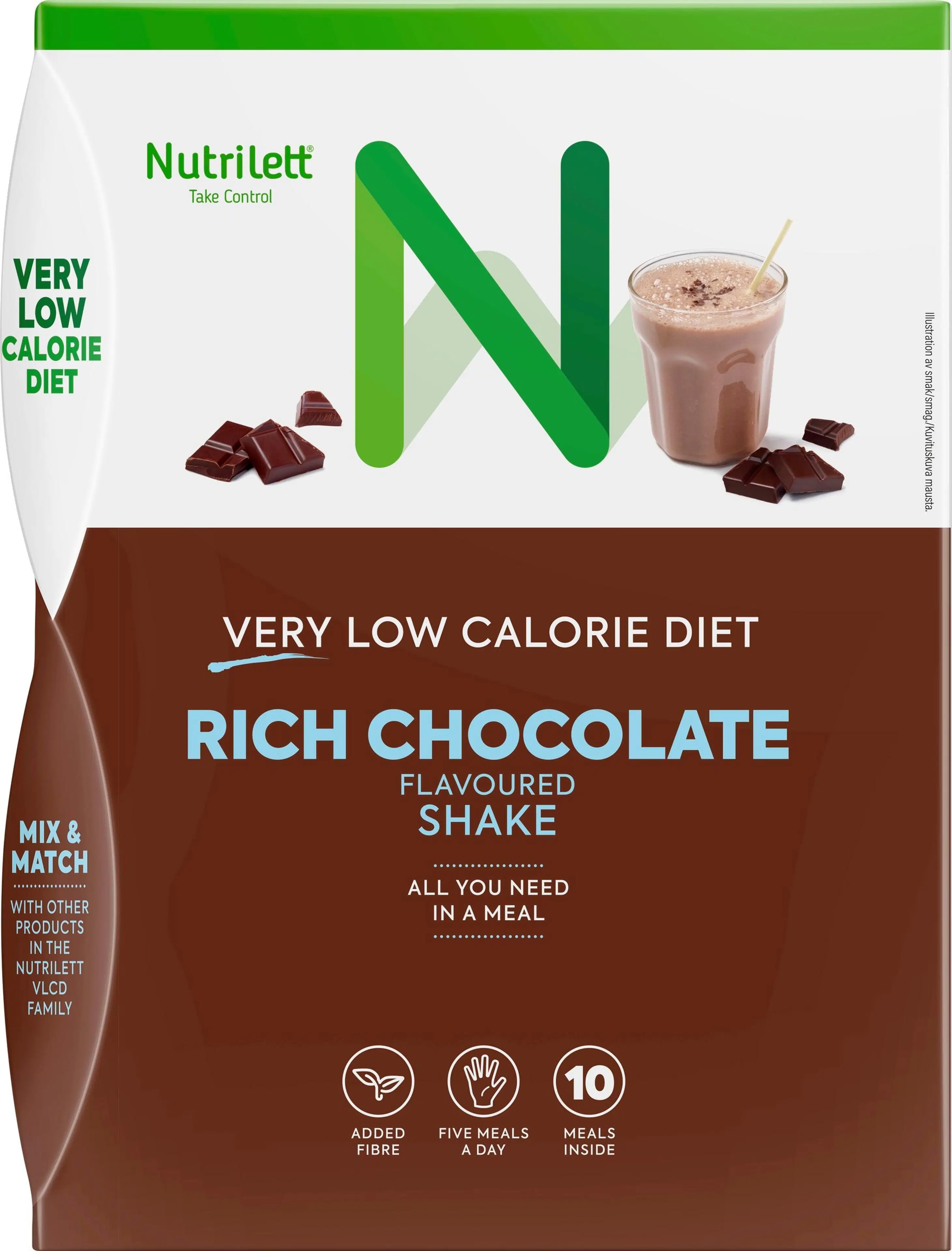 Nutrilett VLCD Rich Chocolate Flavoured Shake suklaanmakuinen pirtelö 10x35g