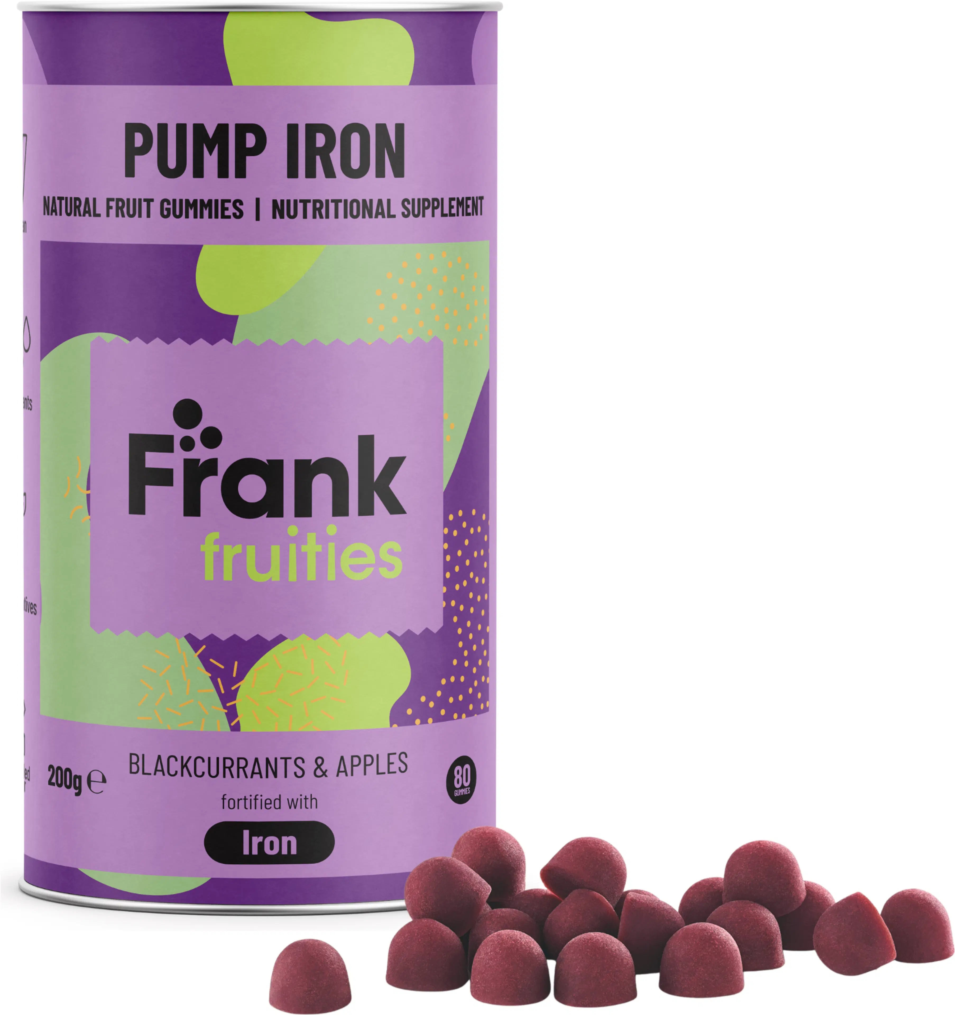 Frank fruities Pump Iron rautavalmiste ravintolisä 80 kpl 200 g