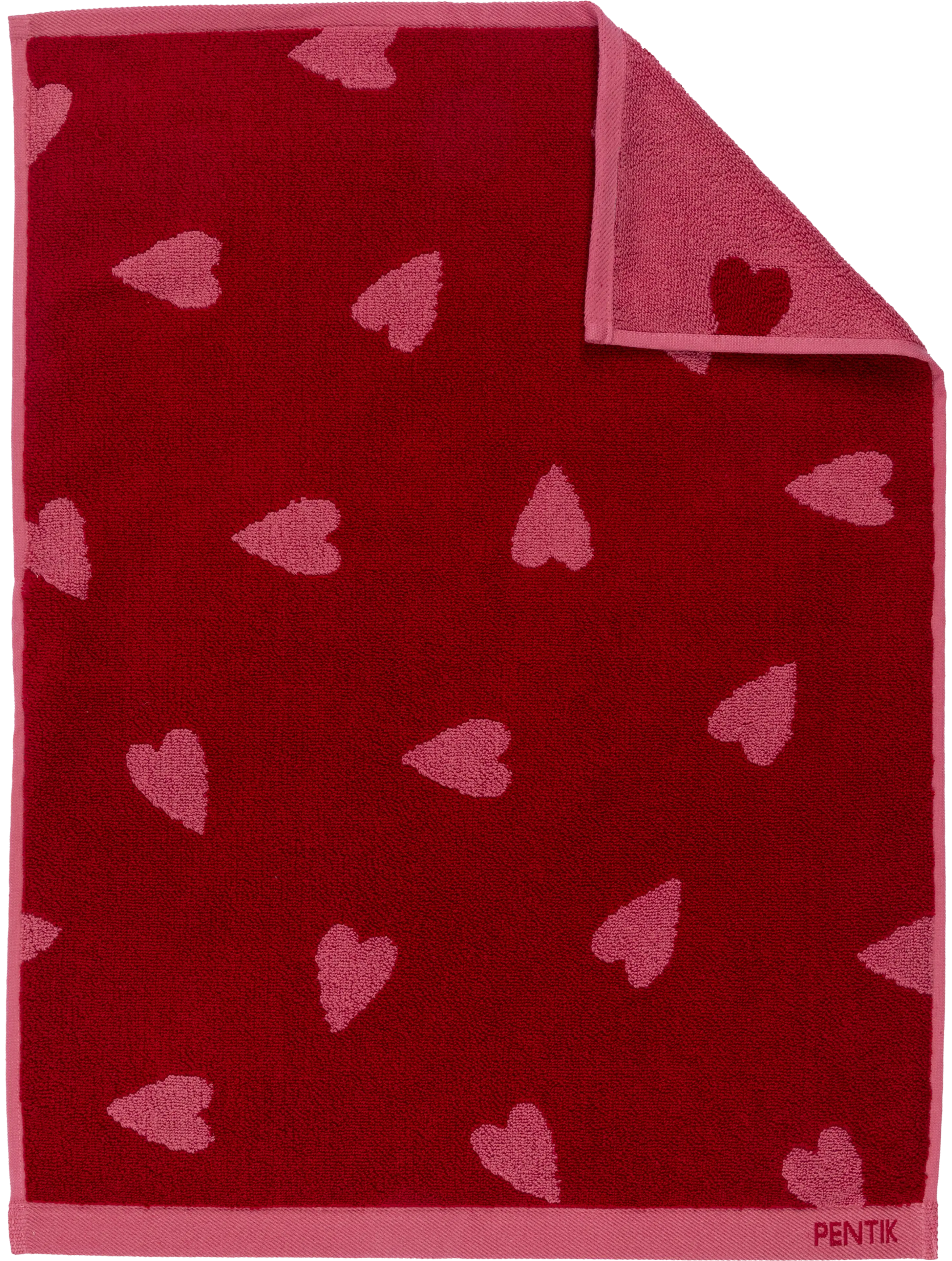 Pentik Sydän käsipyyhe punainen 50x70 cm