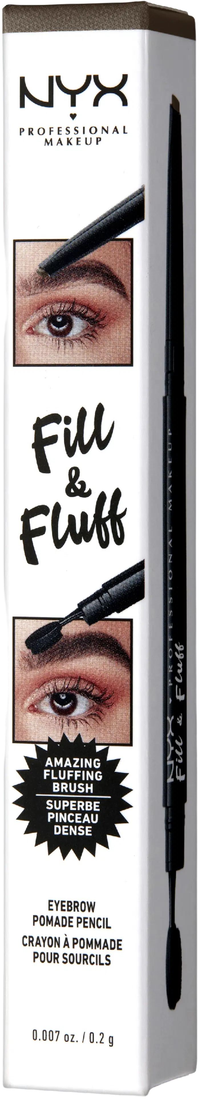 NYX Professional Makeup Fill & Fluff Eyebrow Pomade Pencil kulmakynä 0,2g