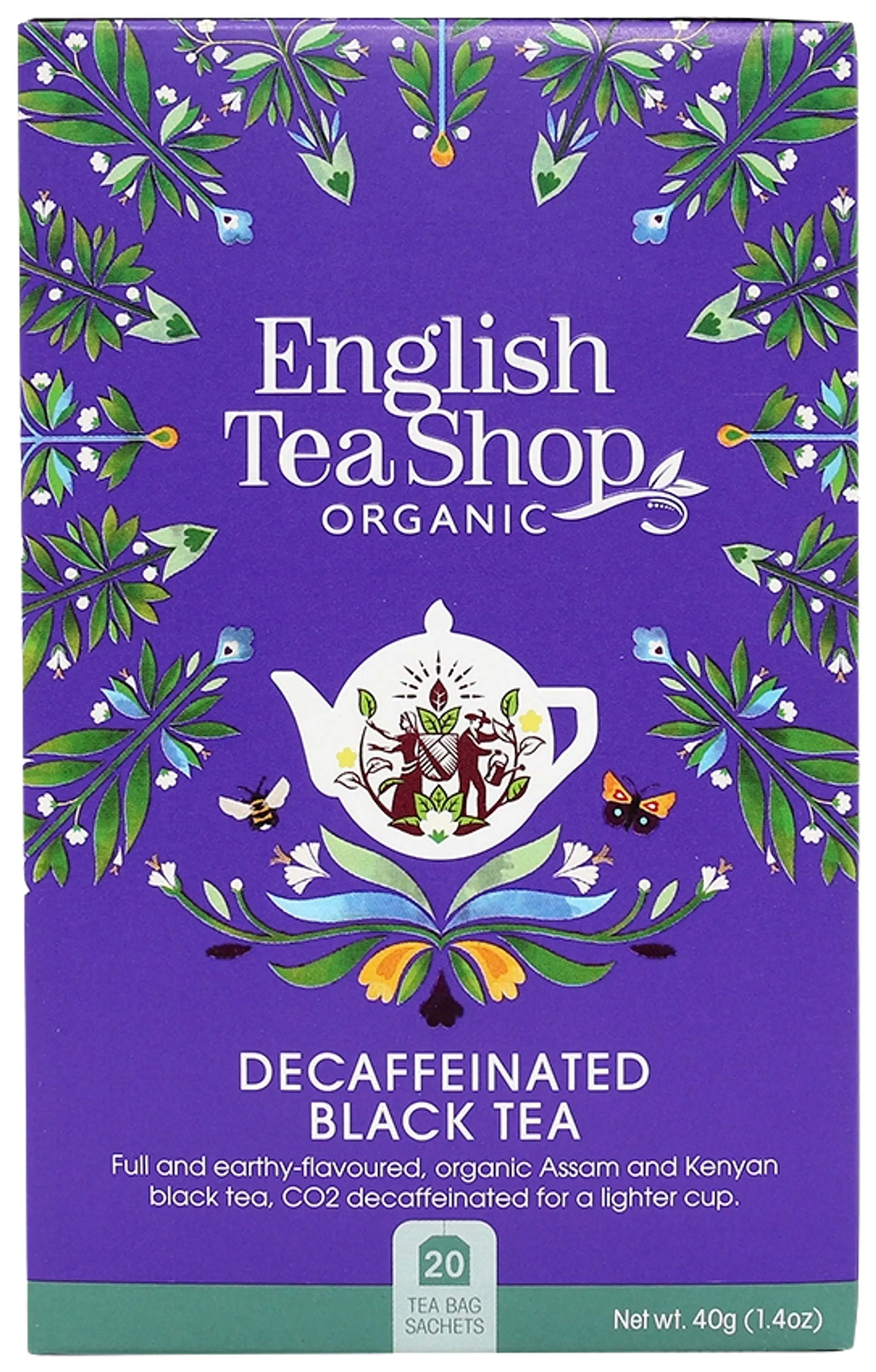 English Tea Shop luomu kofeiiniton breakfast musta tee 20pss 30g