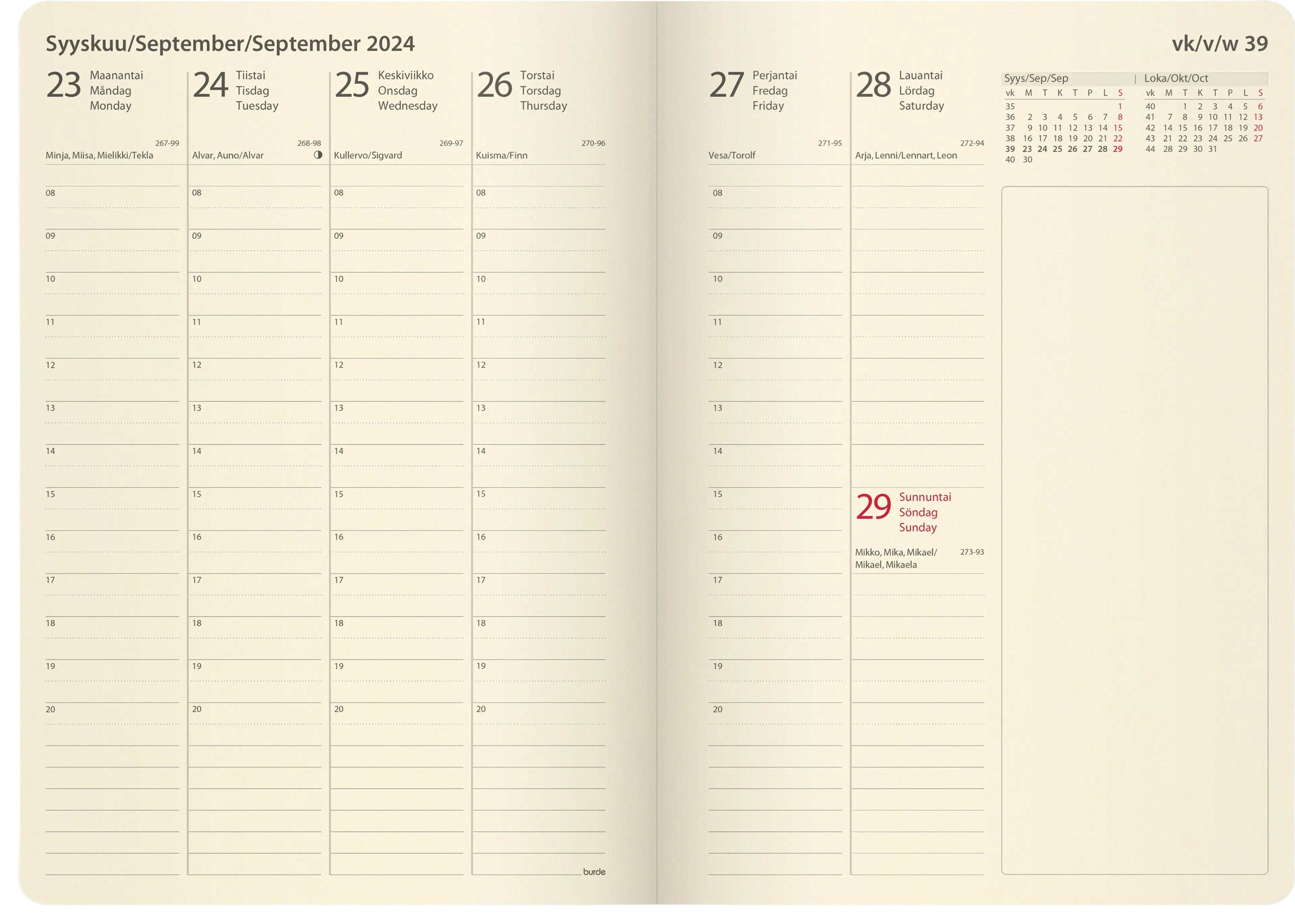 Burde kalenteri 2024 Business Forma Deluxe oranssi
