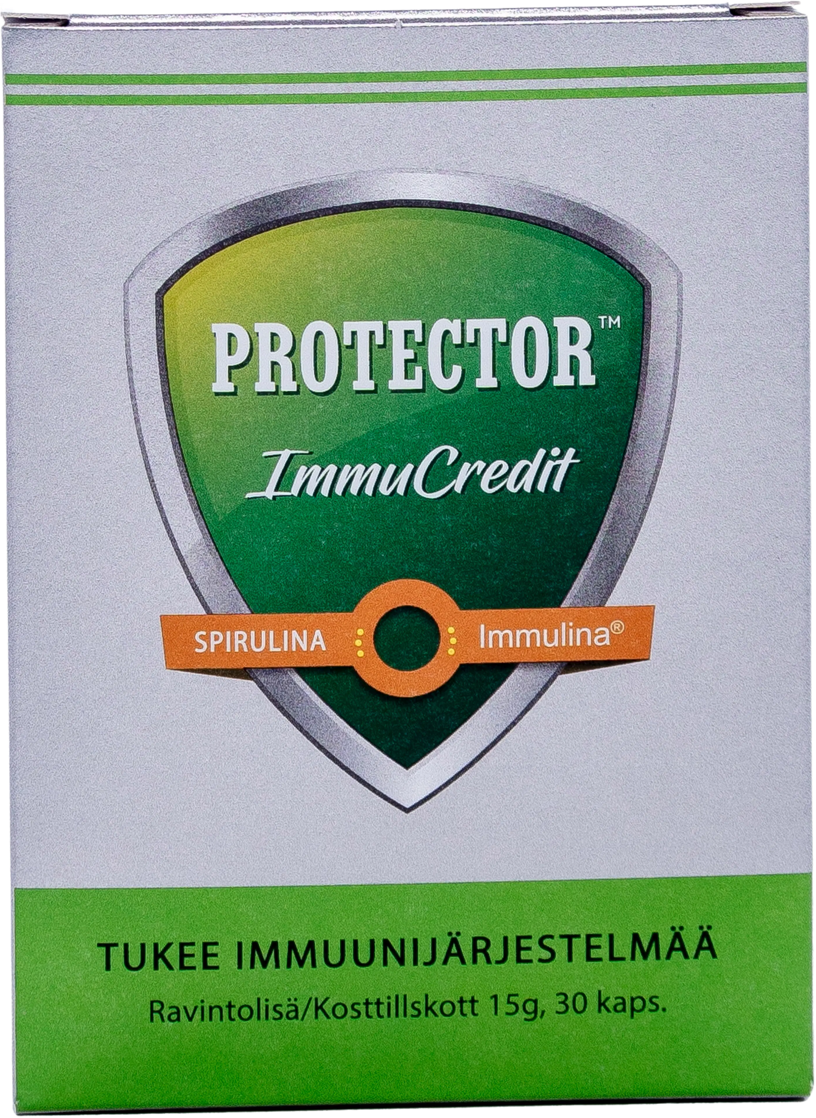 Protector™ ImmuCredit spirulinauutekapseli ravintolisä 30 kaps.