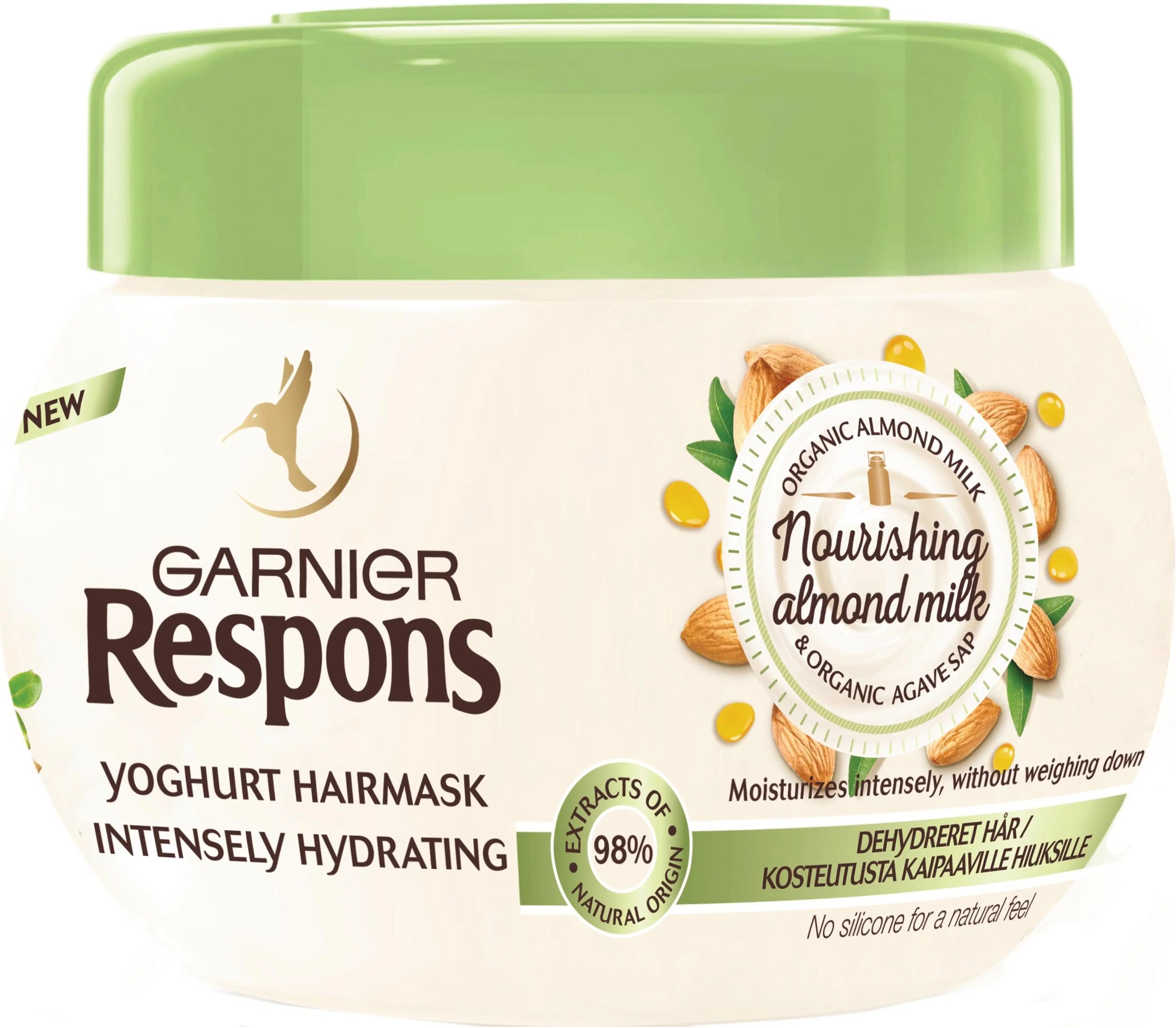 Garnier Respons Nourishing Almond Milk Yoghurt hiusnaamio kosteutusta kaipaaville hiuksille 300ml