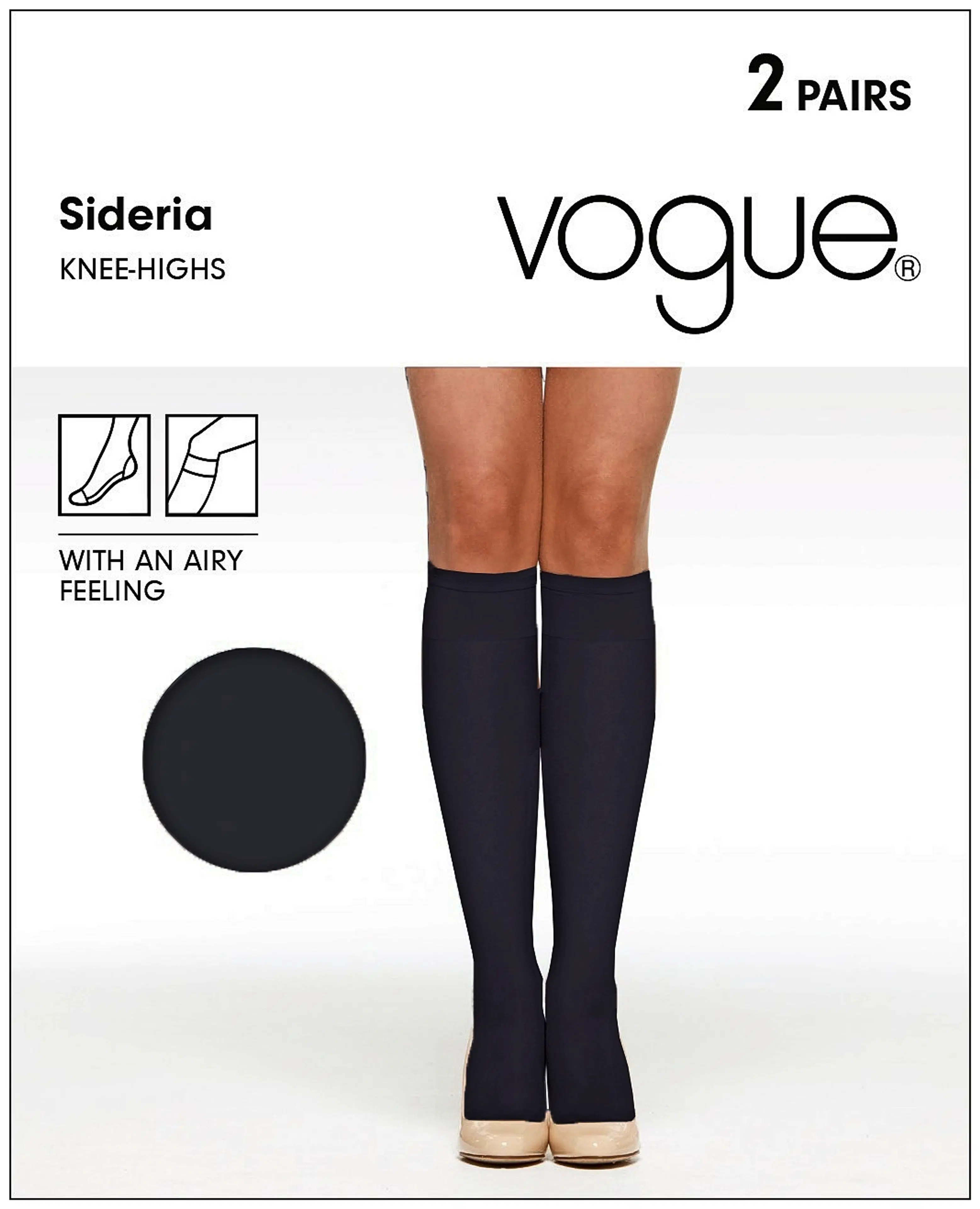 Vogue Sideria Knee polvisukat 17 den 2-pack