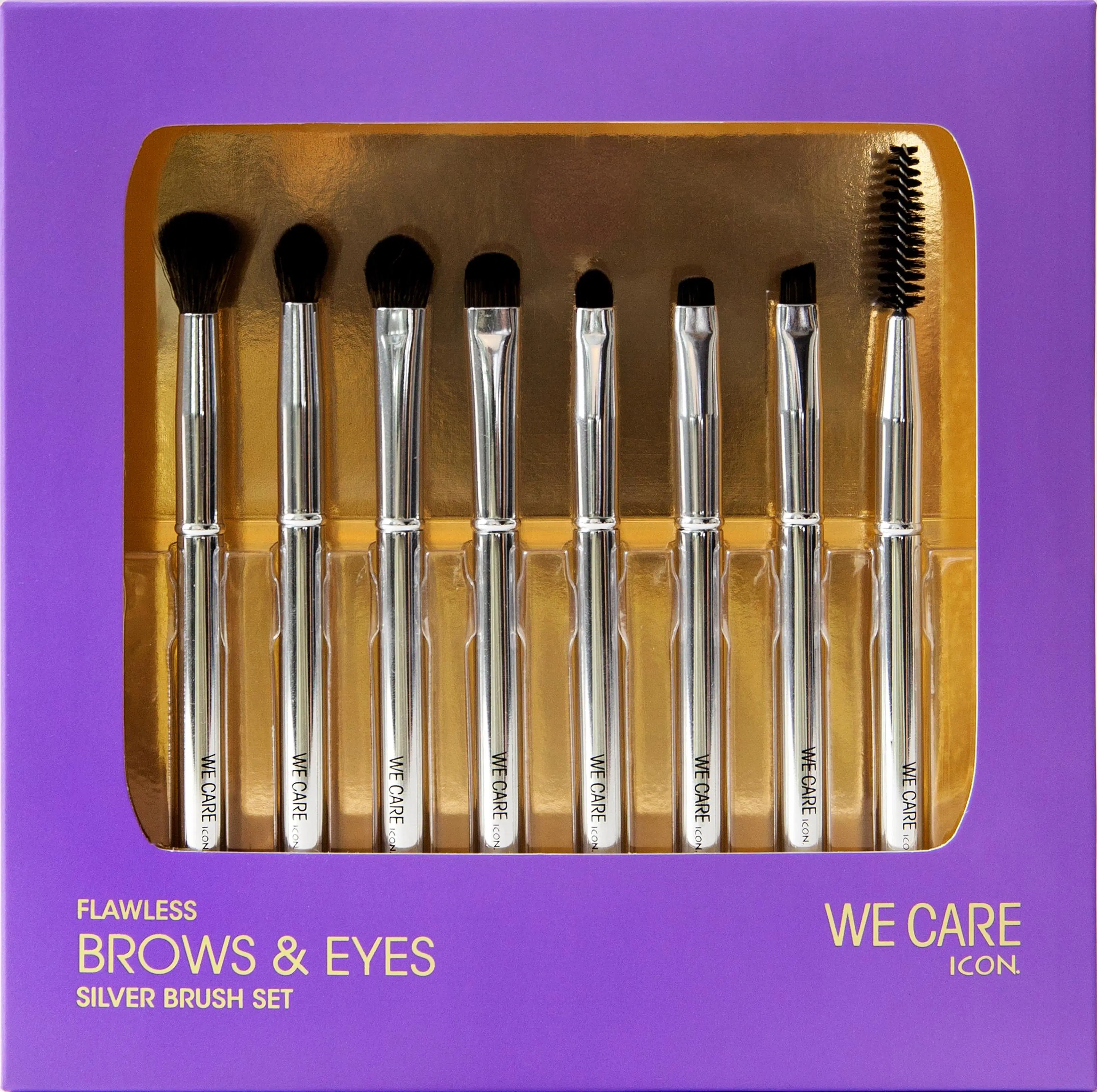 We Care Icon Flawless Brows & Eyes Brush Set silmämeikkisivellin 8kpl