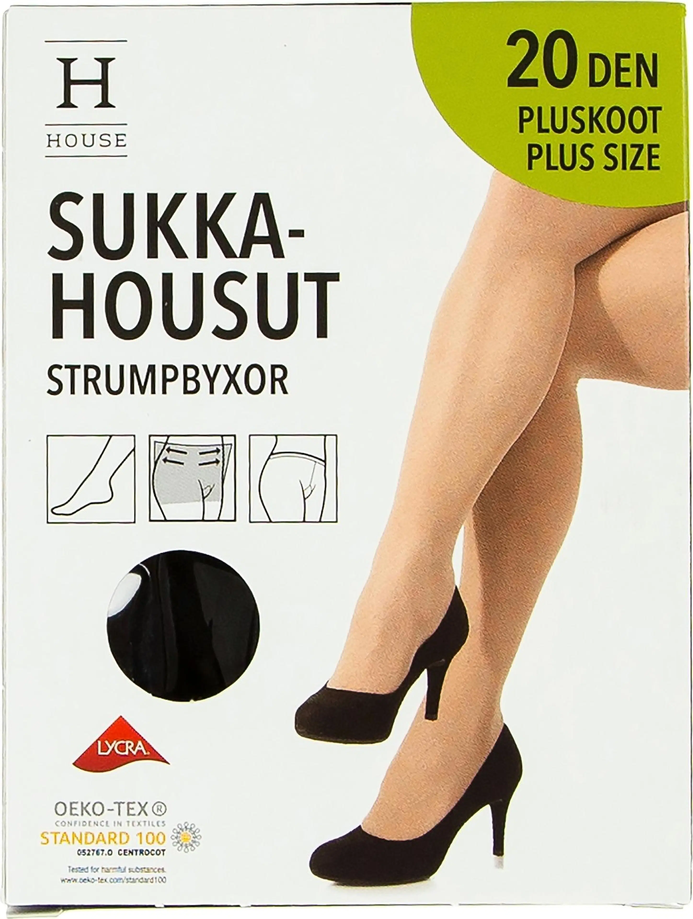 House naisten sukkahousut 20 den, Plus-koko