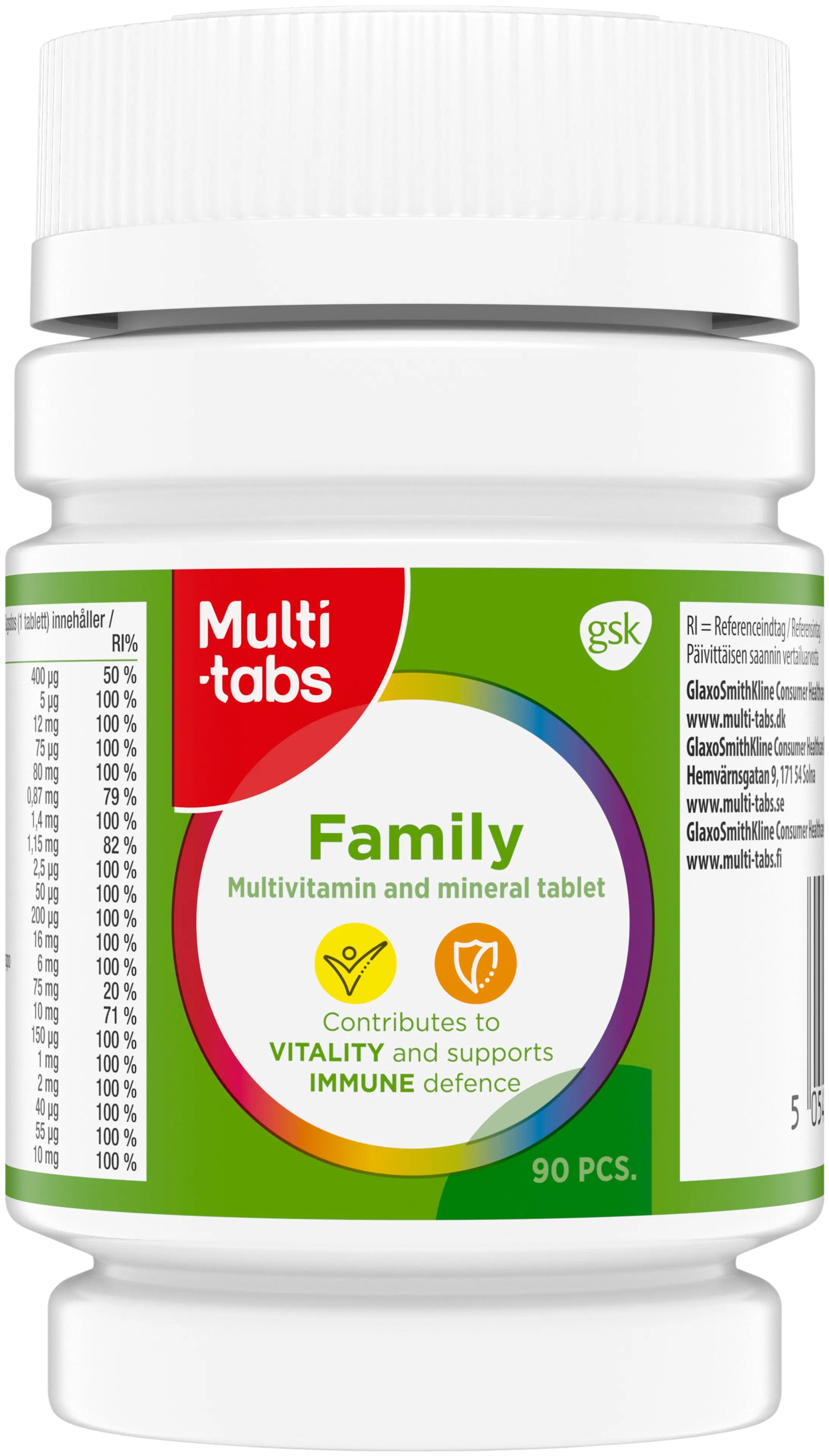 Multi-tabs Family Monivitamiini 90 tablettia
