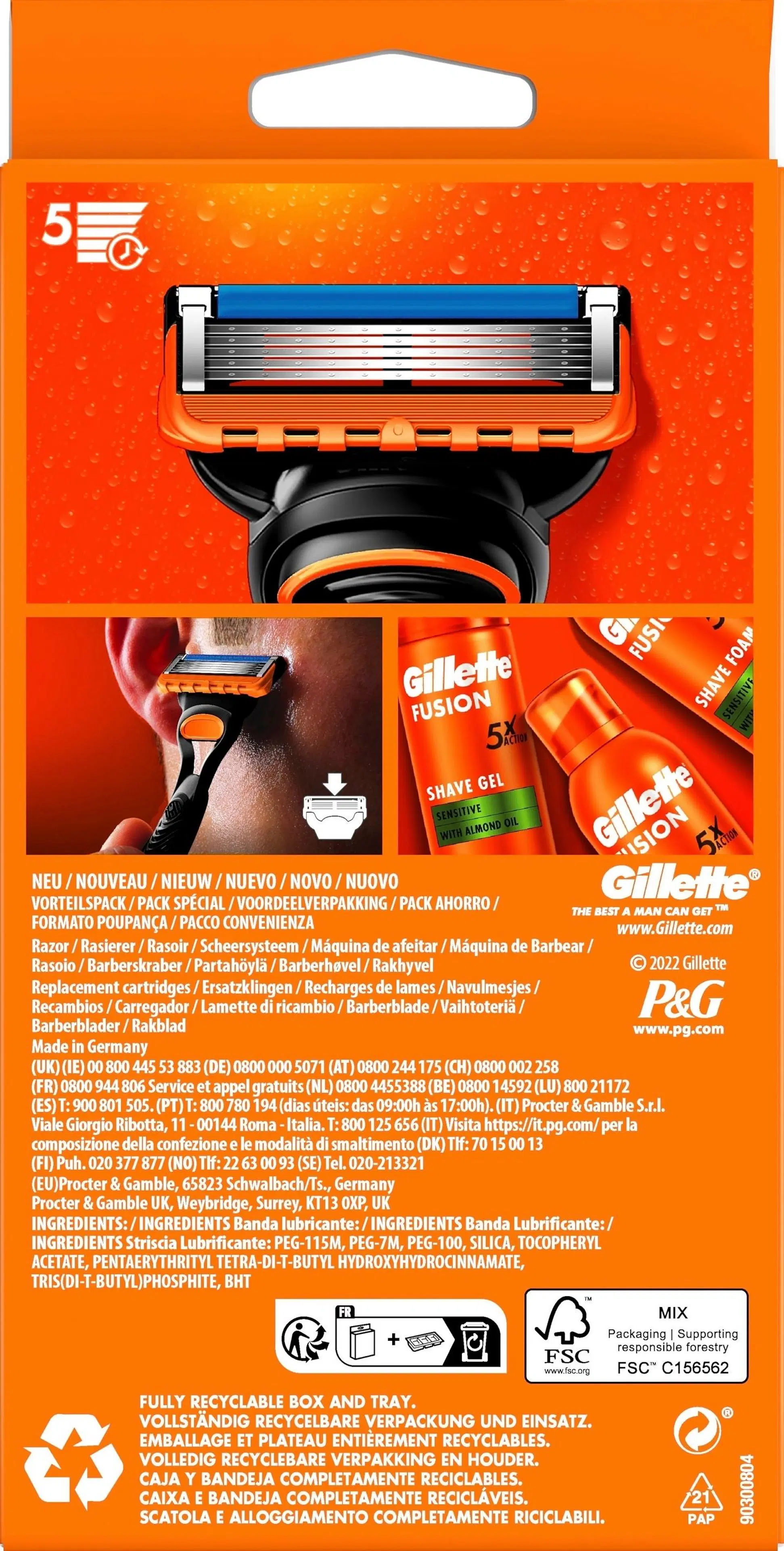 Gillette Fusion5 partahöylä+4 vaihtoterää