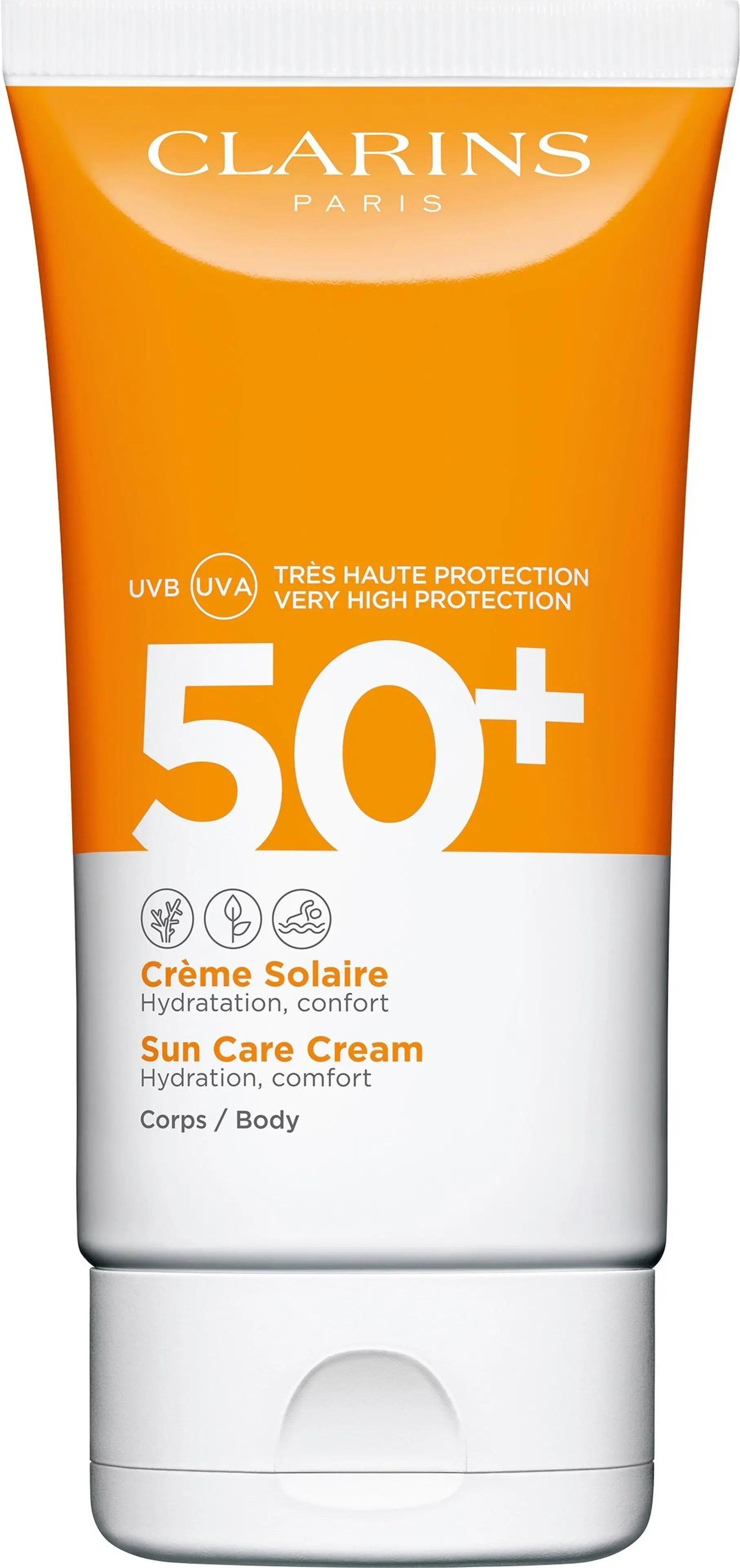 Clarins Hydrating Sun Cream for Body SPF 50+ aurinkosuojavoide vartalolle 150 ml