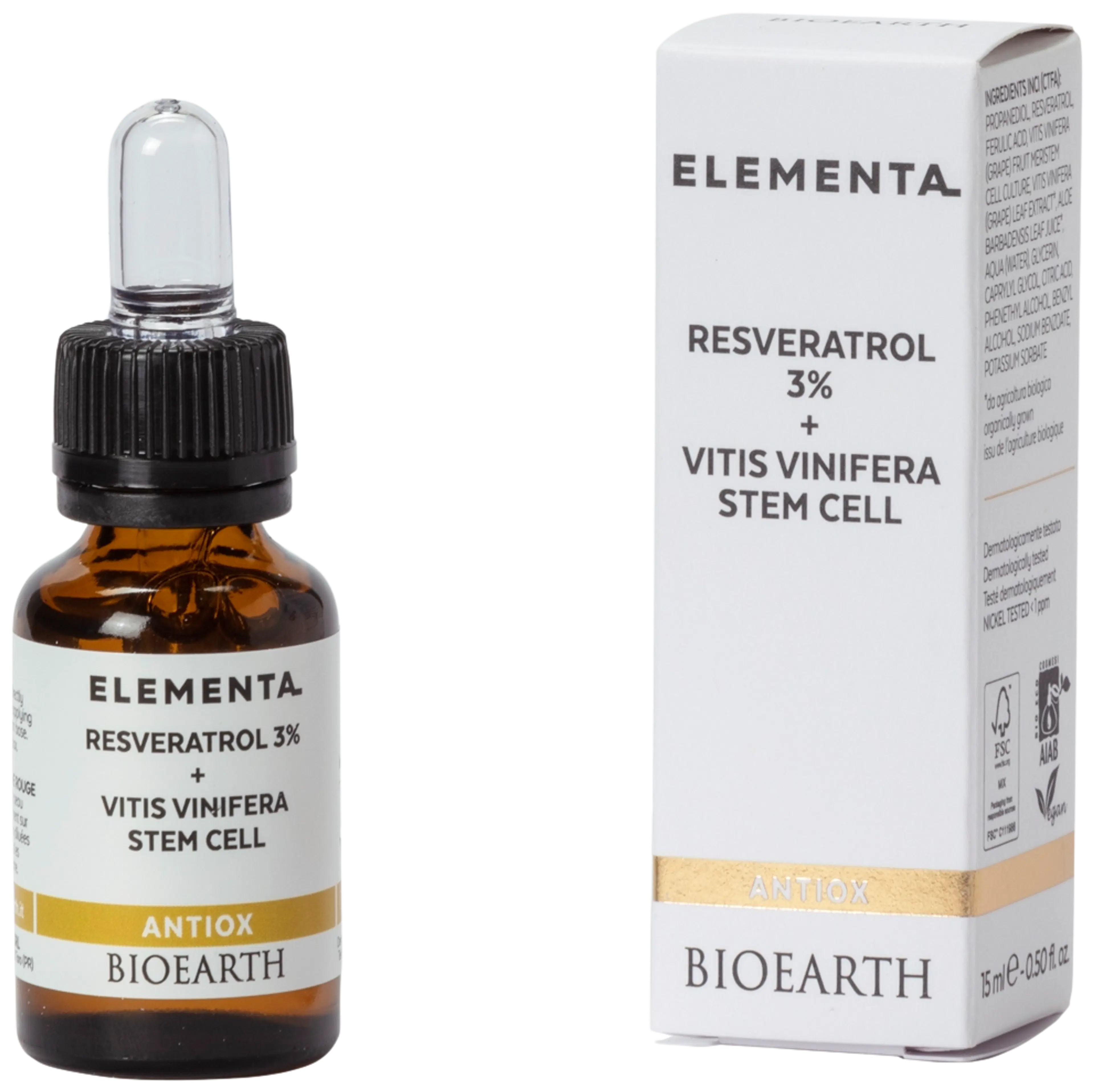 Bioearth Elementa Resveratrol 3% + Vitis Vinifera Stem Cell boosteri 15ml