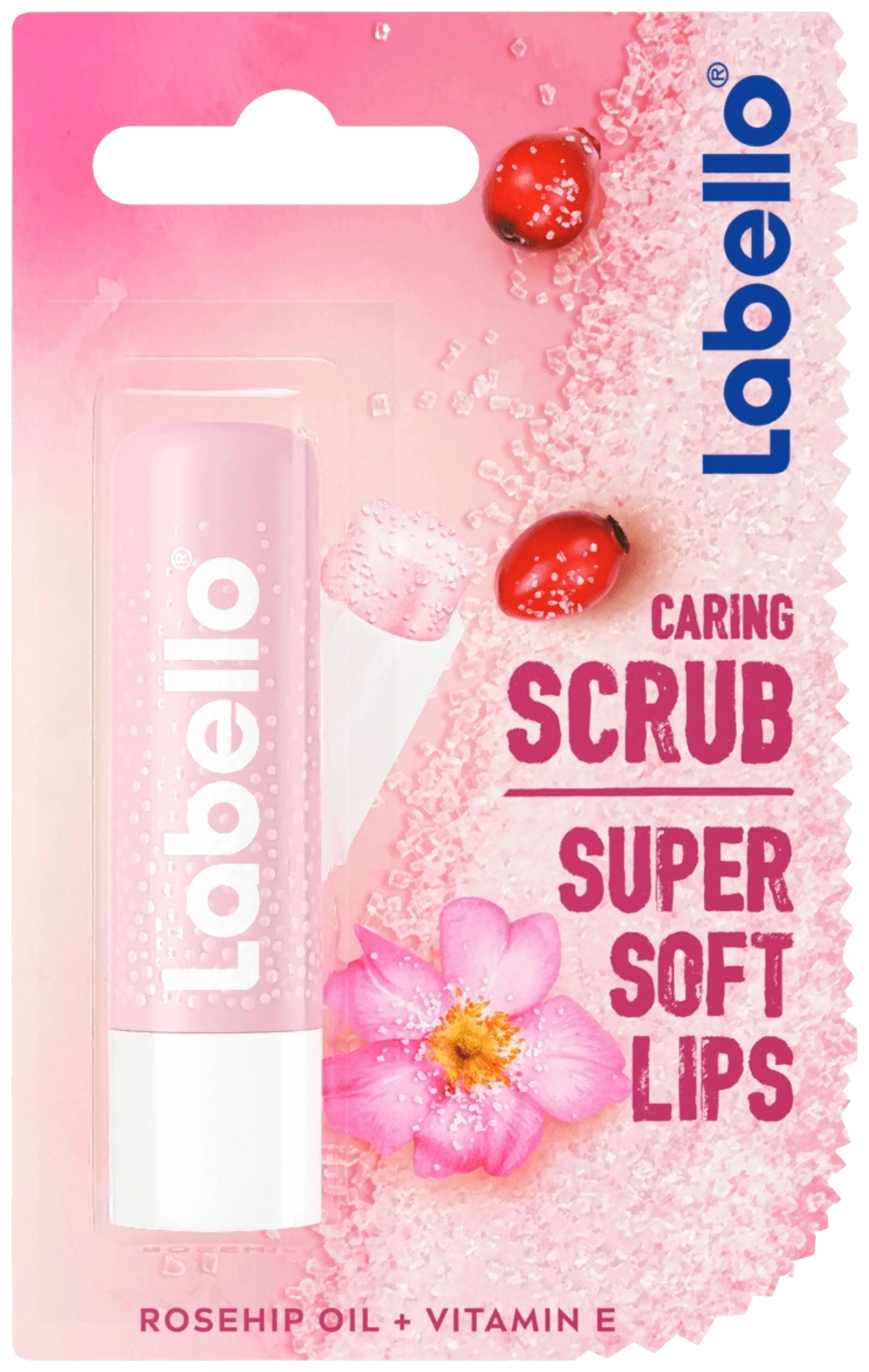 Labello 5,5ml Rosehip Oil Caring Lip Scrub -huulikuorintavoide
