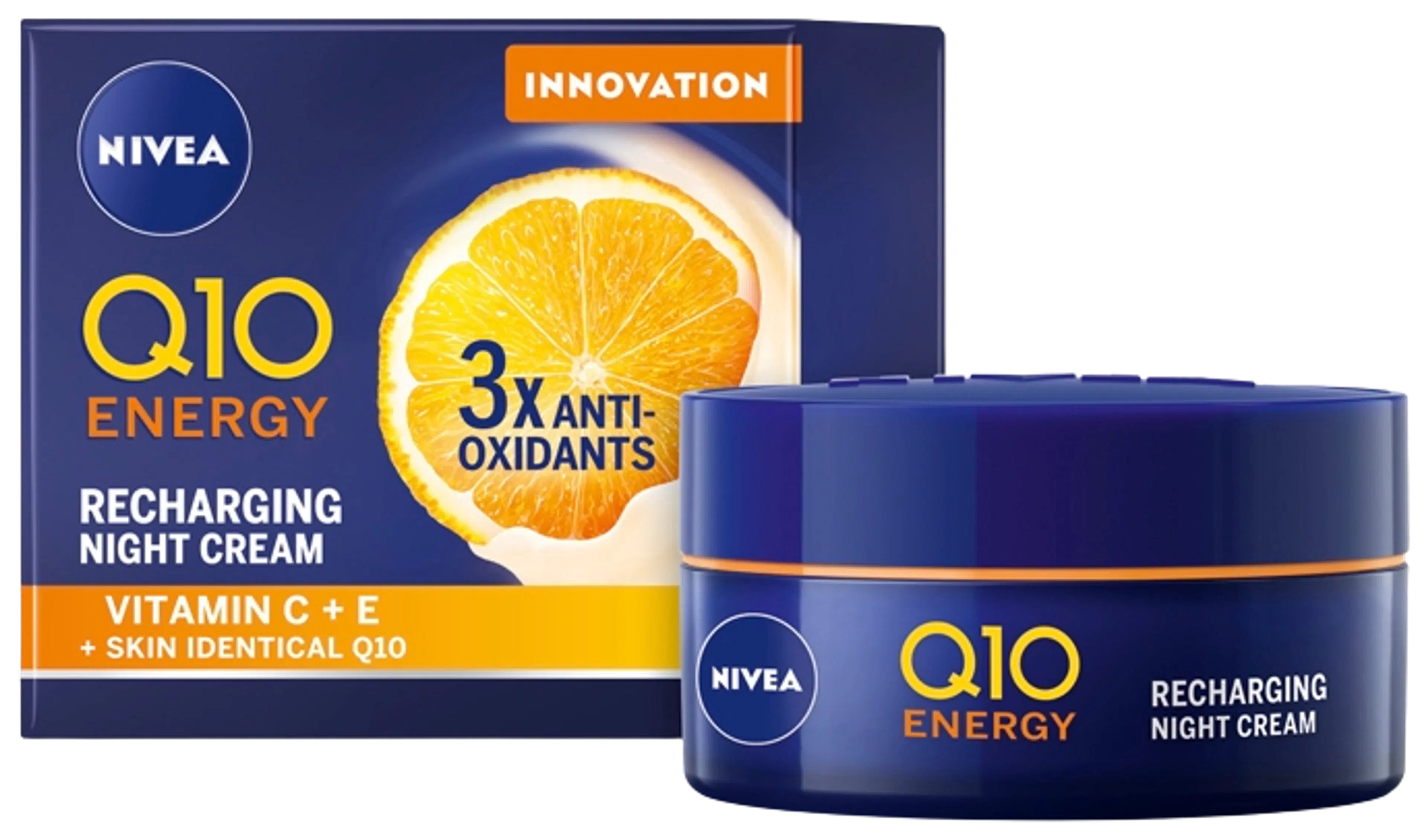 NIVEA 50 ml Q10 Energy Recharging Night Cream -yövoide